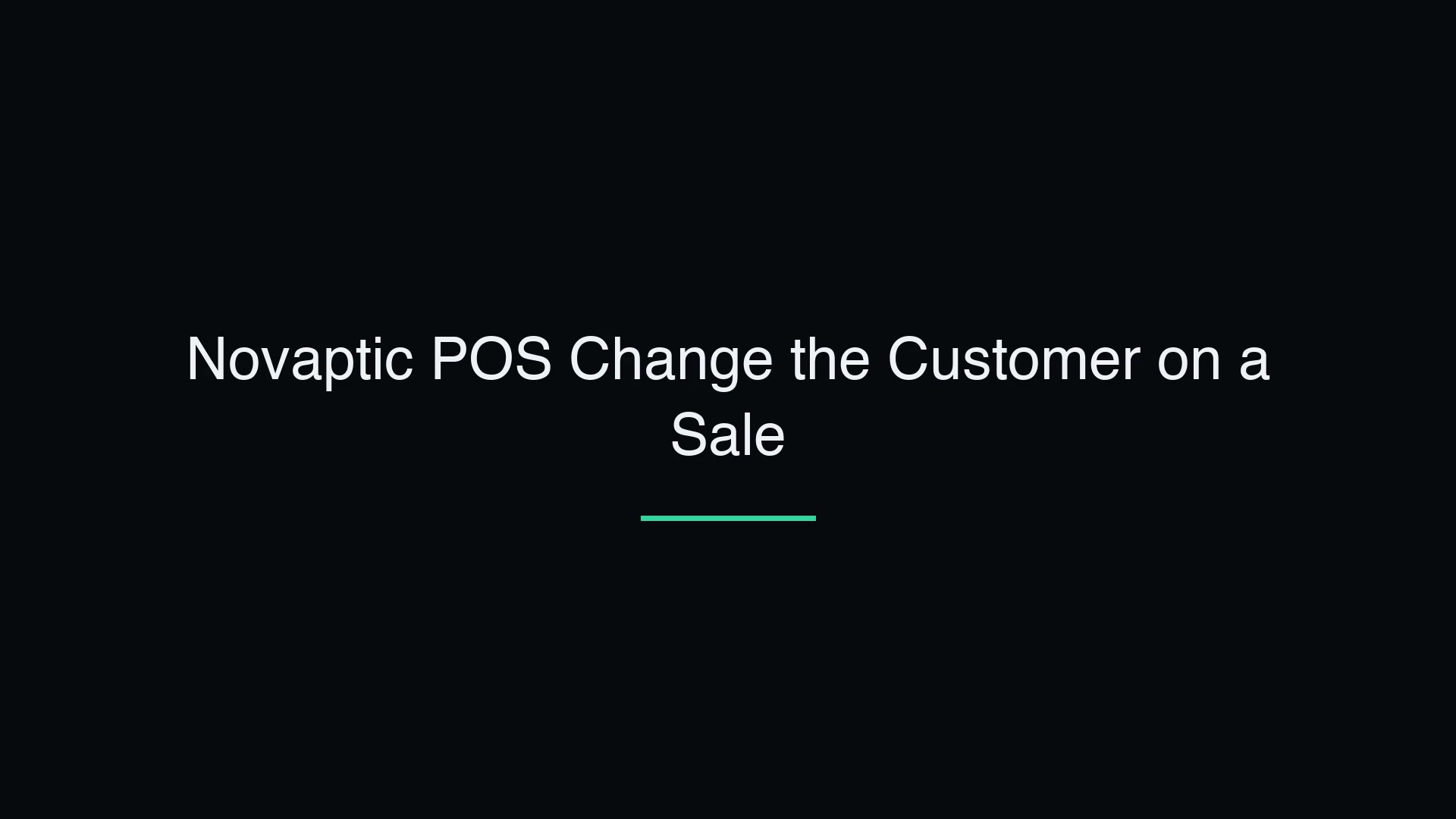 Change the Customer on a Sale