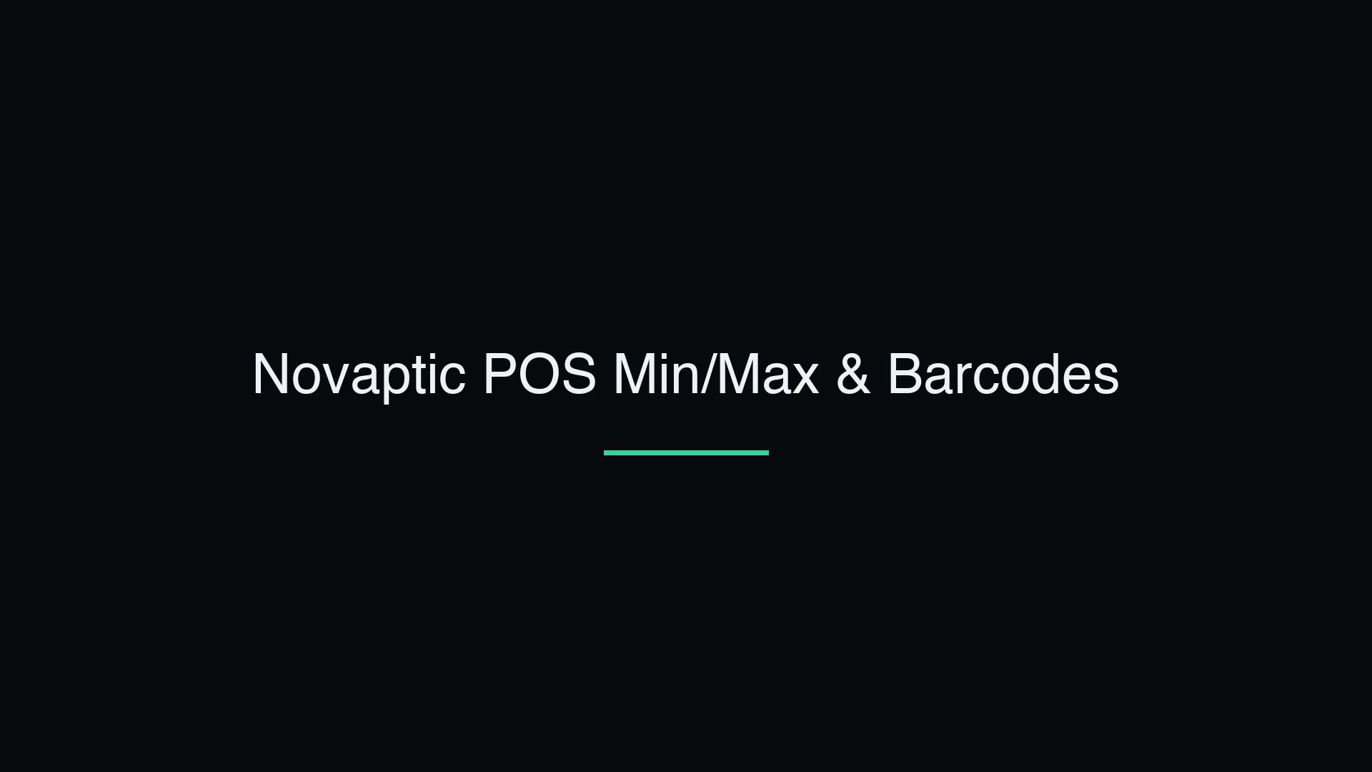 Min/Max & Barcodes