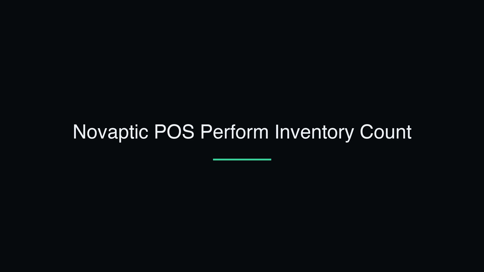 Perform an Inventory Count