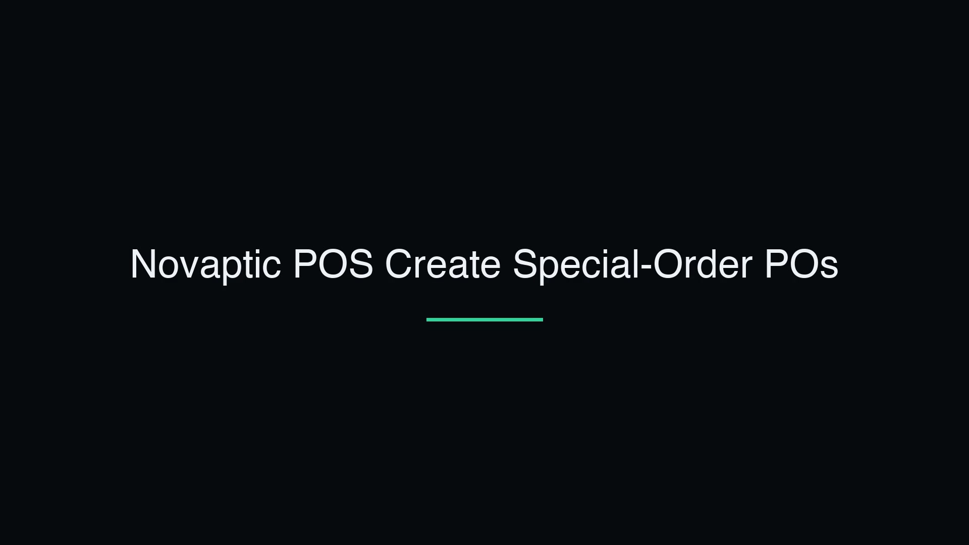 Create Special-Order POs