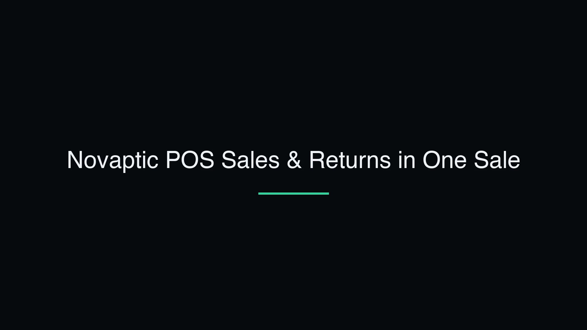 Sales & Returns in One Transaction