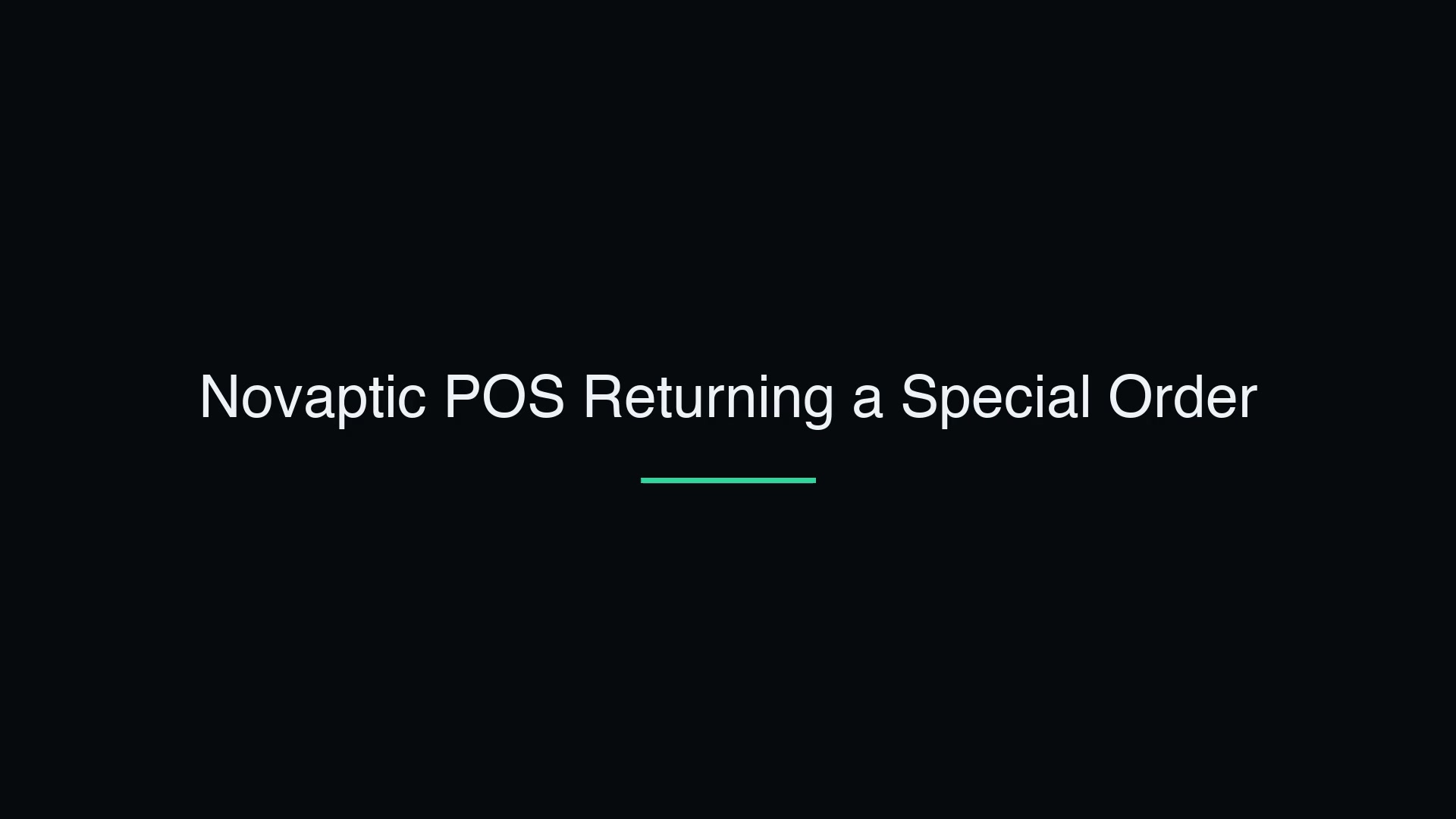Returning a Special Order