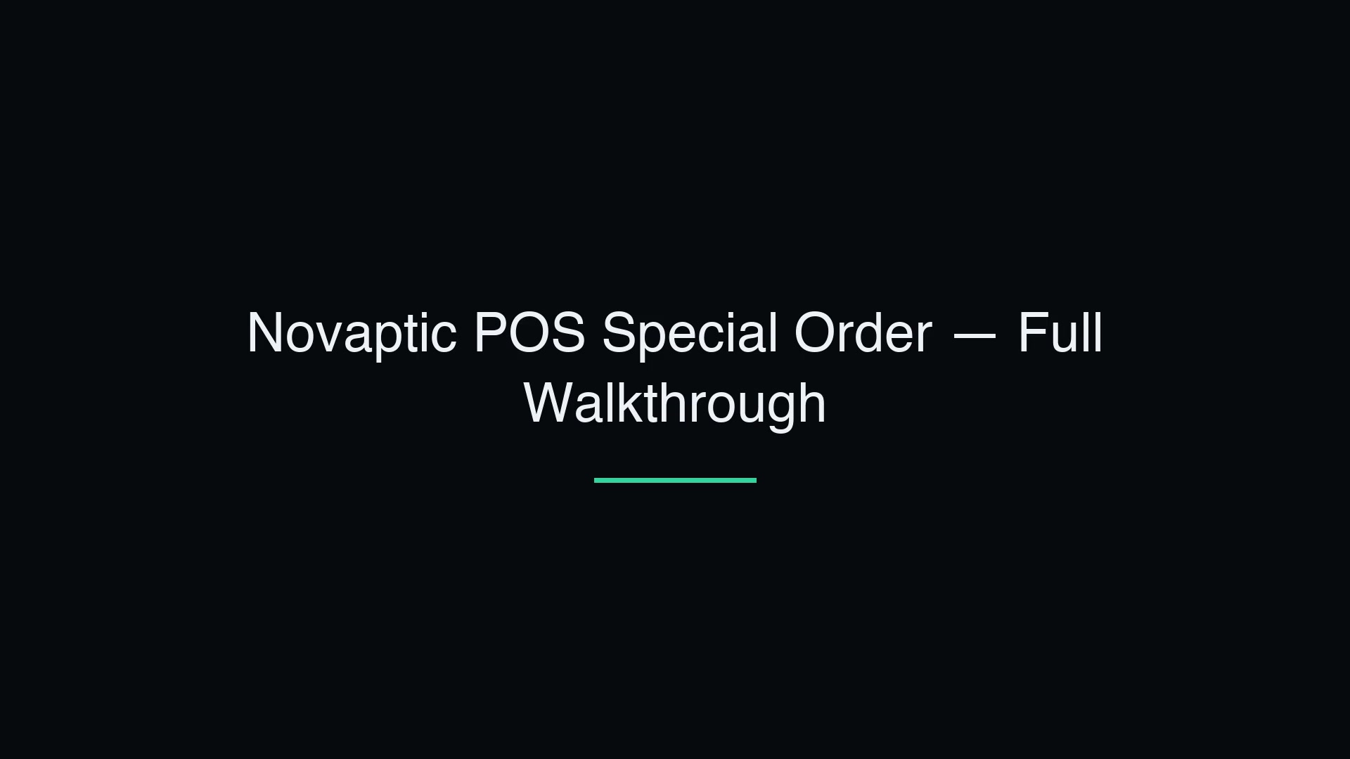 Special Order — Full Walkthrough