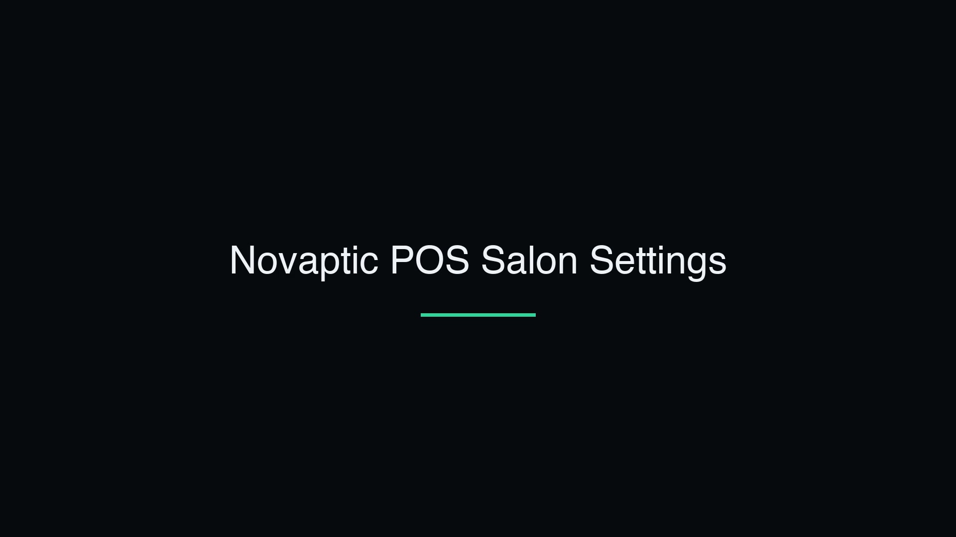 Salon Settings